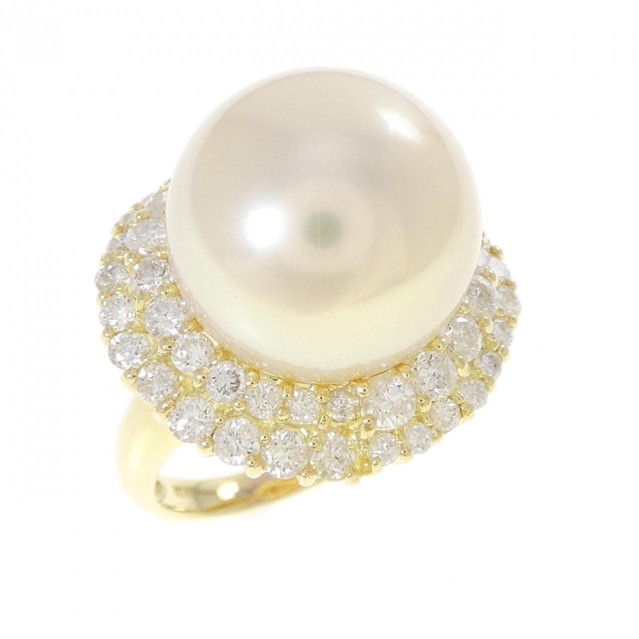 K18YG 白蝶パール リング 15.1mm