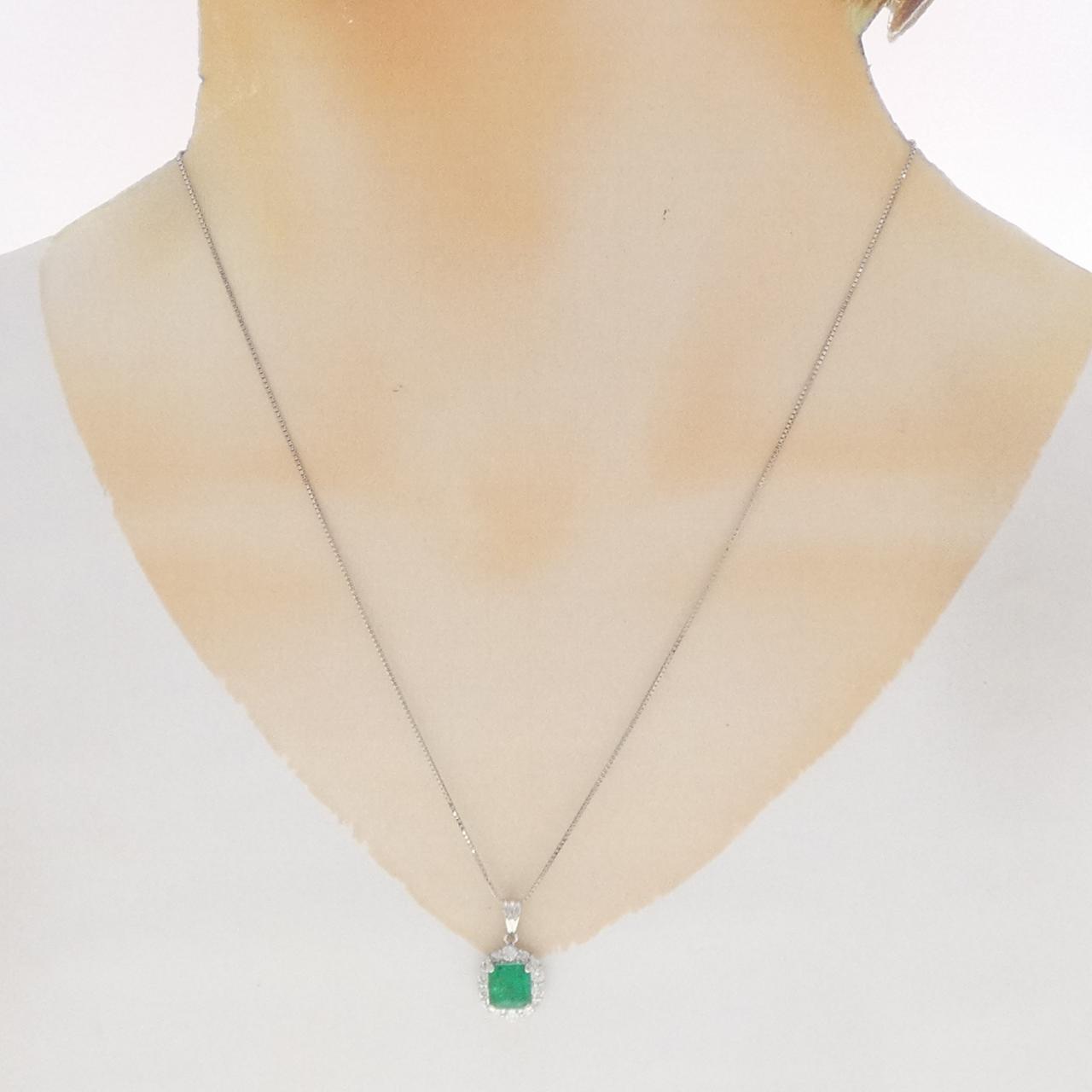 PT900/PT850 エメラルド ネックレス 1.55CT