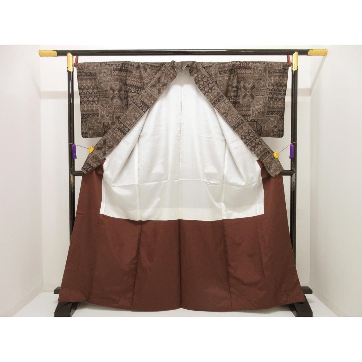 紬　【大島紬】九マルキ　身幅３Ｌ寸