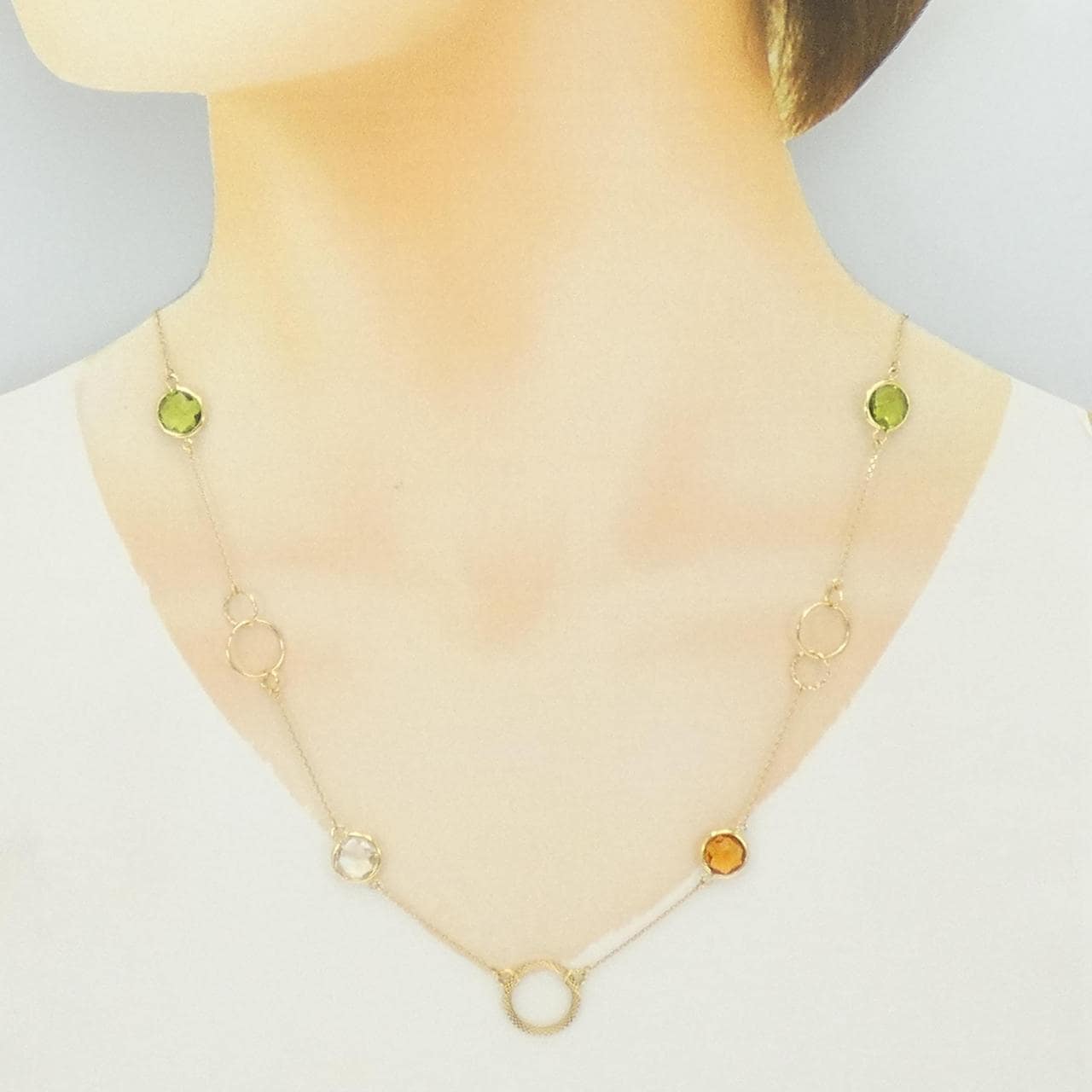 K18YG カラーストーン ネックレス