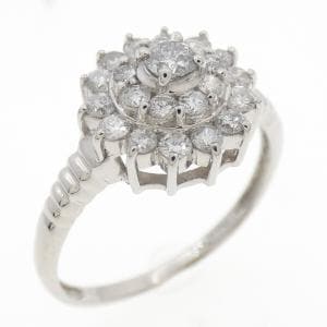 PT900 フラワー ダイヤモンド リング 0.50CT