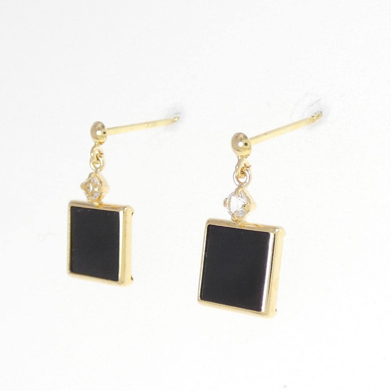 [BRAND NEW] K18YG onyx earrings