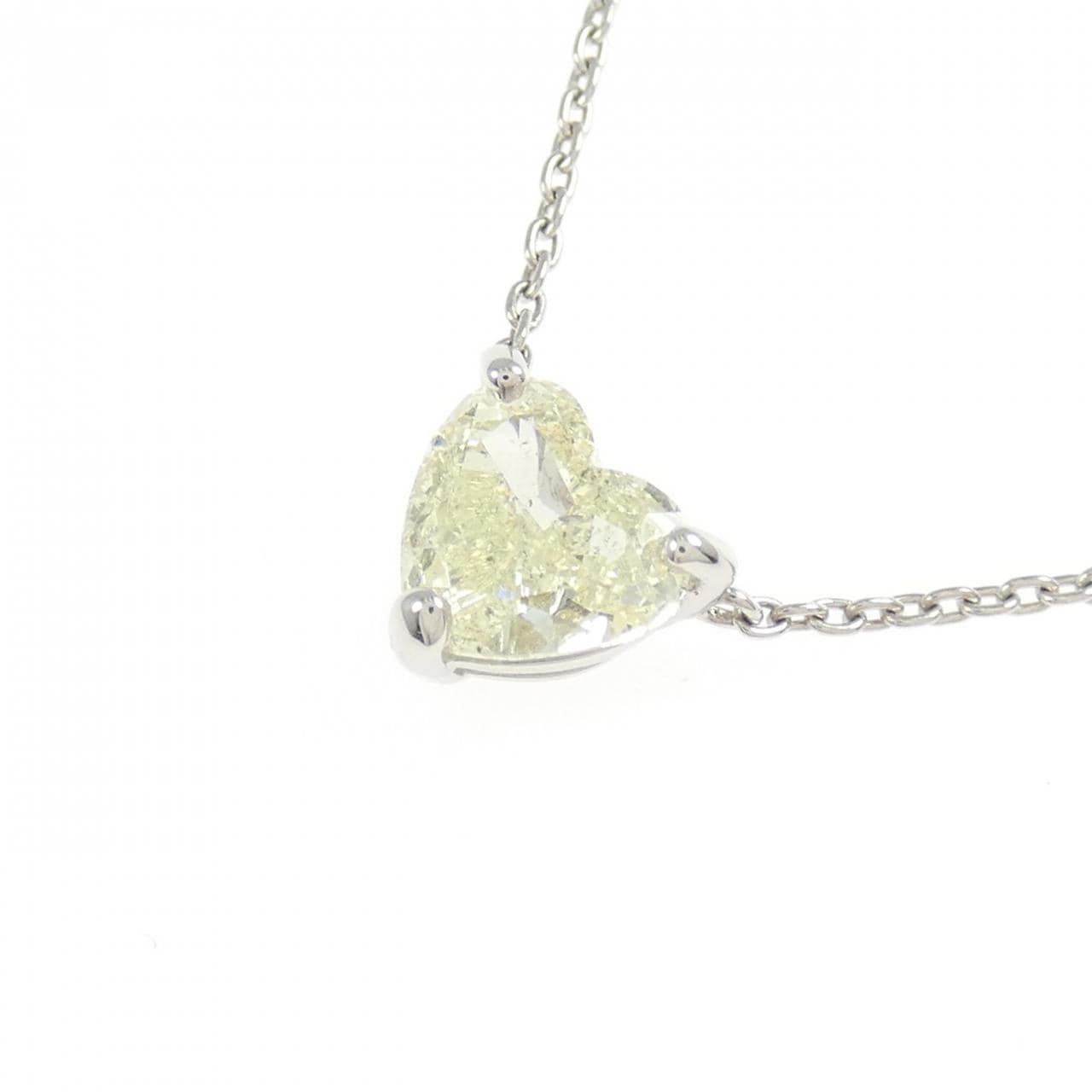 【リメイク】PT900/PT850 ダイヤモンド ネックレス 1.500CT LY SI2 ファンシーカット
