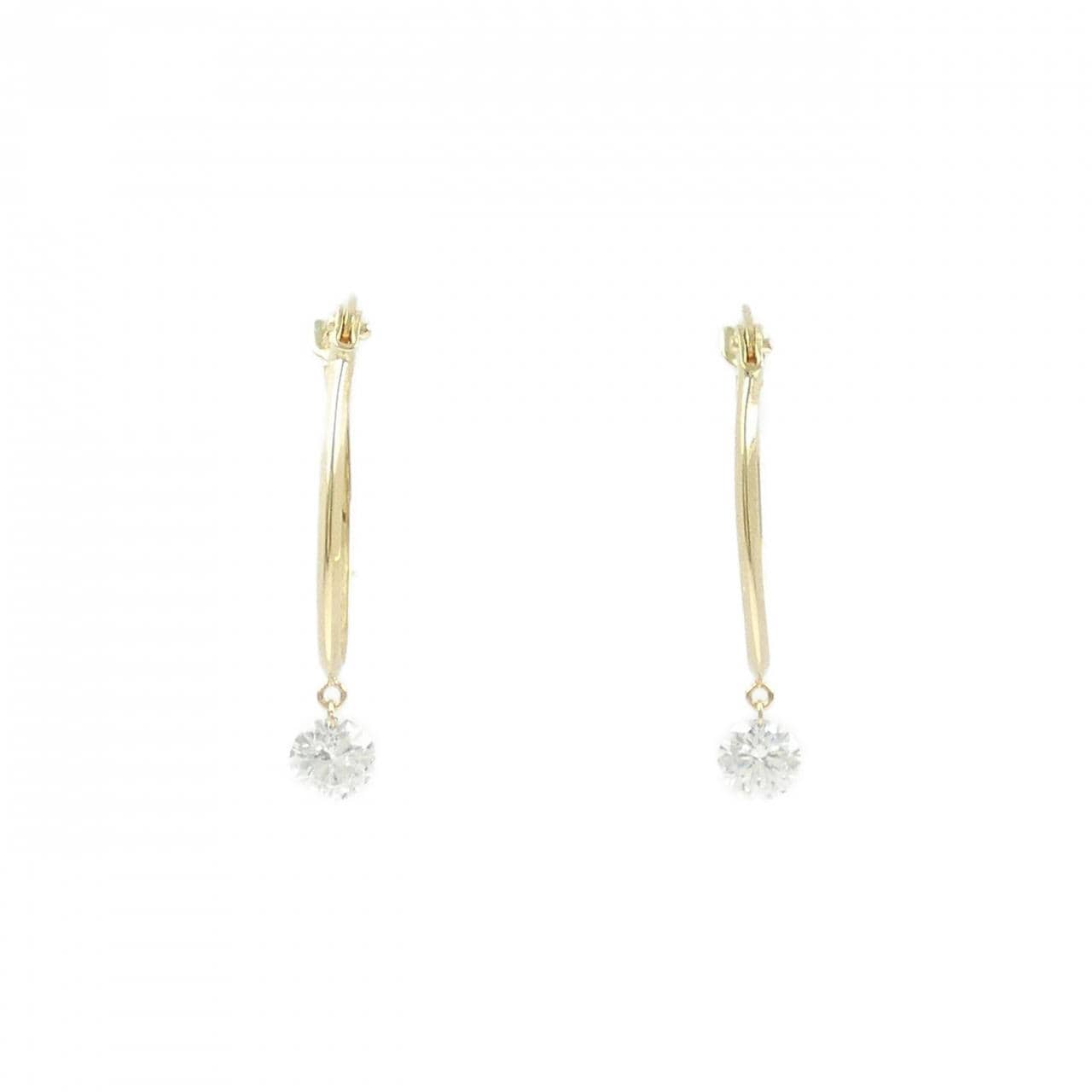 【新品】750YG ダイヤモンド ピアス 0.59CT