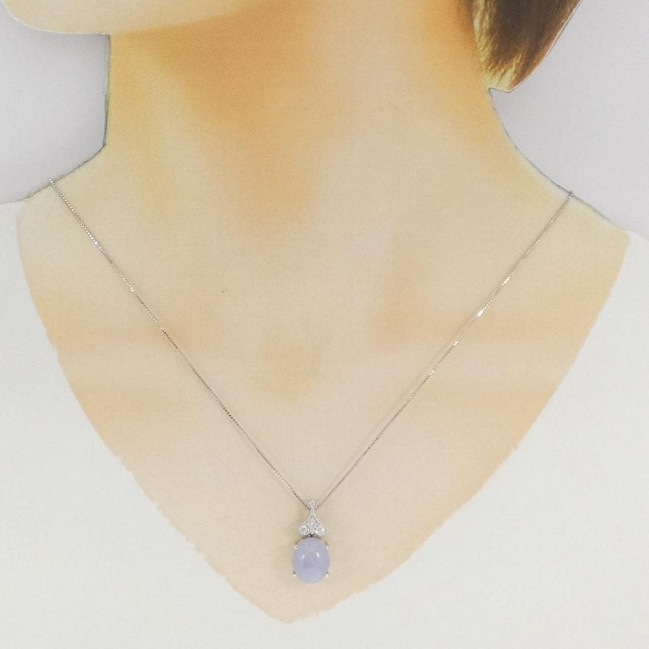 PT900/K18YG/PT850 ラベンダーヒスイ ネックレス 6.59CT