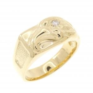 【新品】K18YG バード ダイヤモンド リング 0.05CT