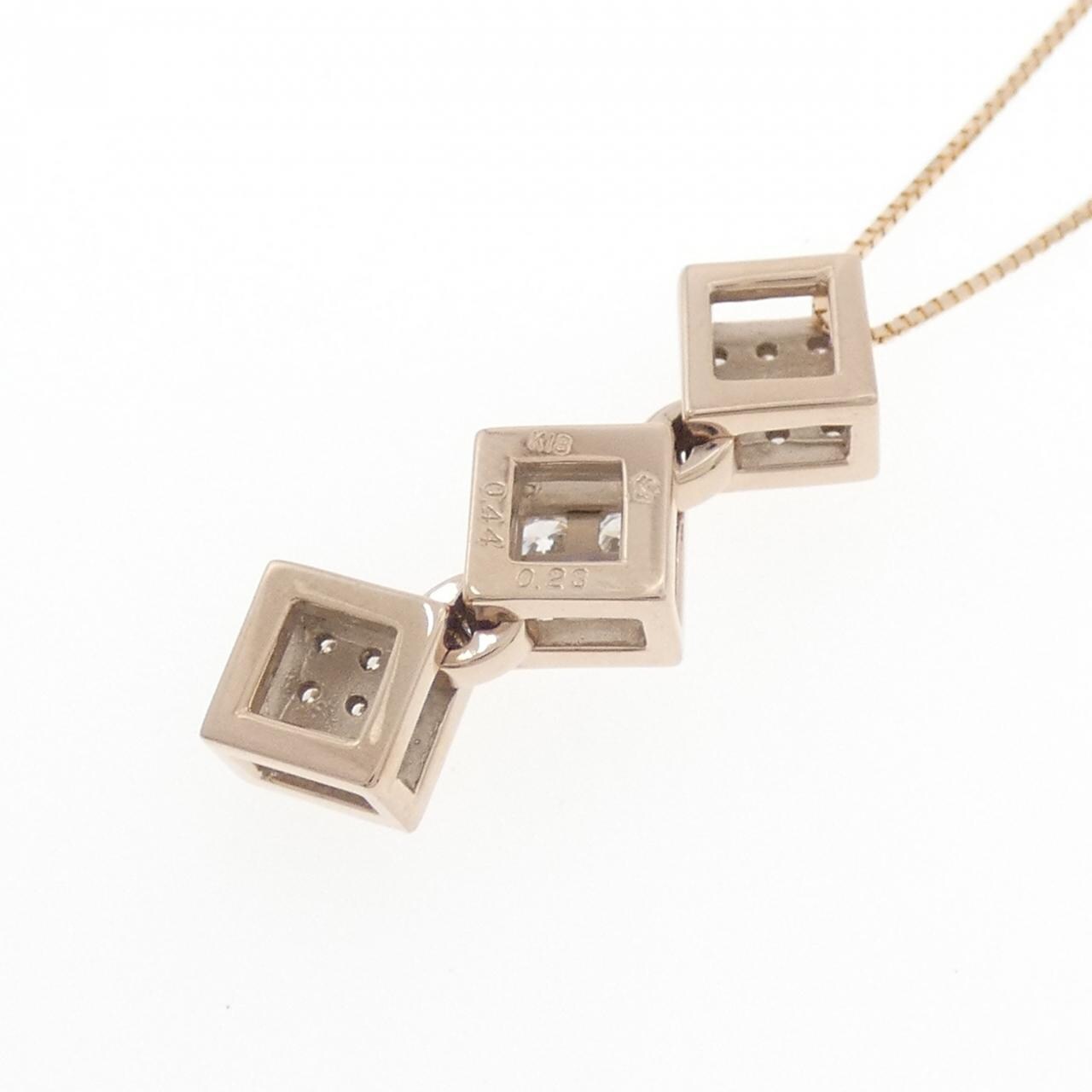 K18PG 2WAY ダイヤモンド ネックレス 0.44CT