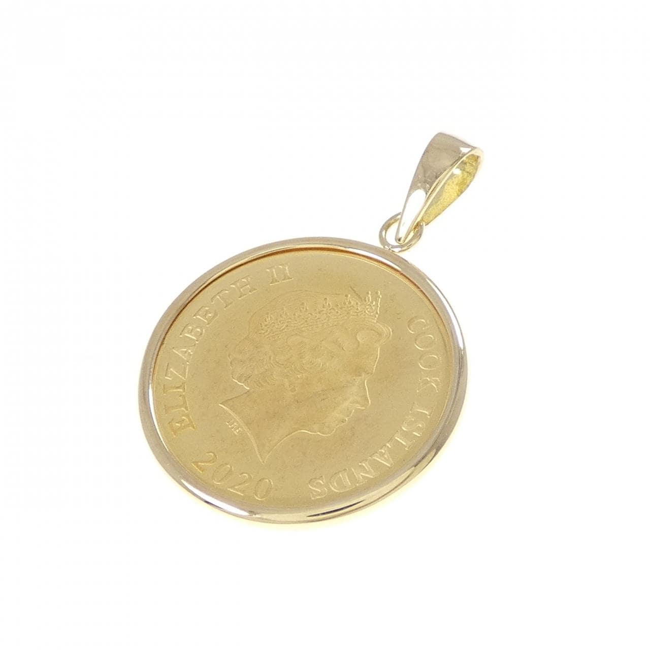 K18YG (框) 硬币吊坠