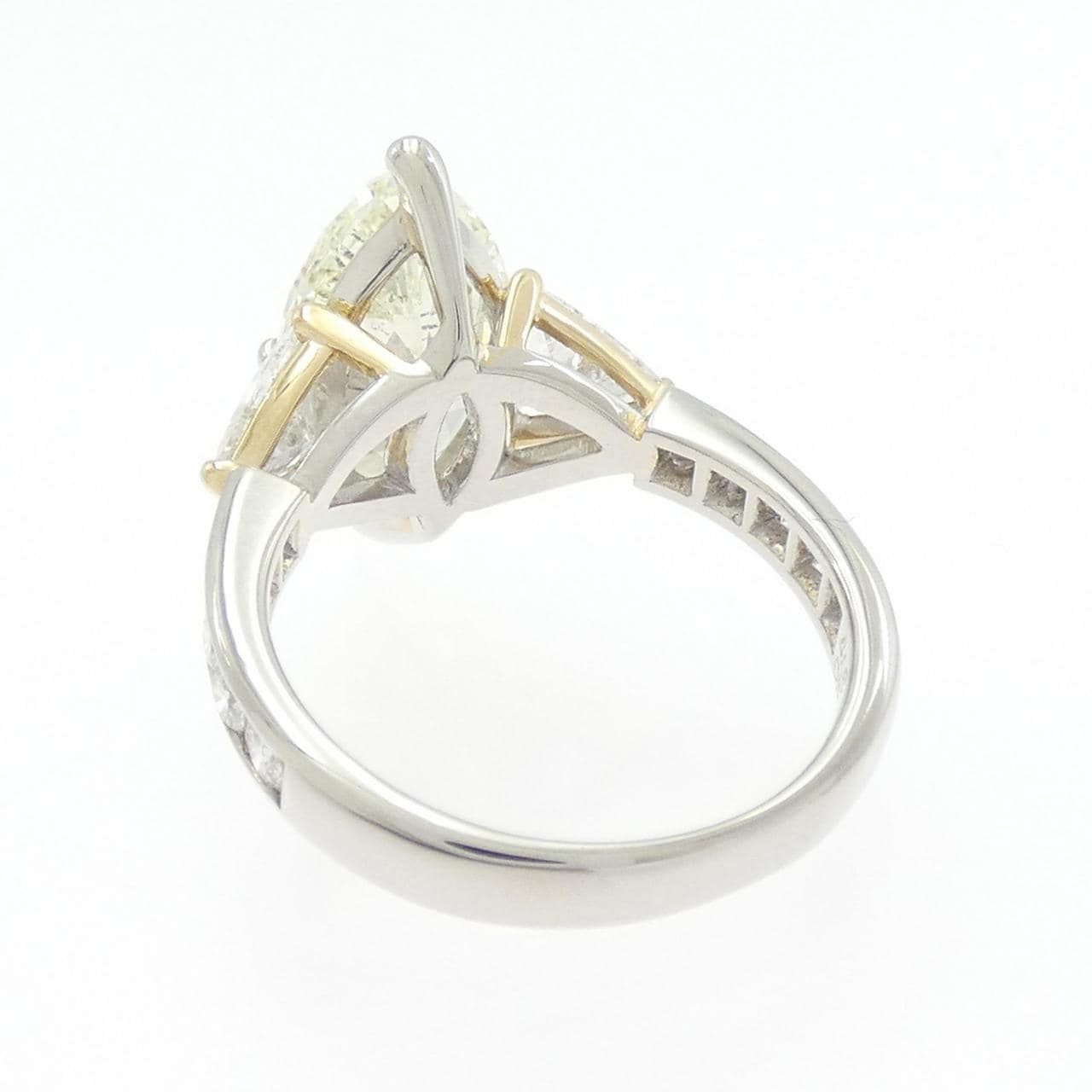PT900/K18YG ダイヤモンド リング 4.06CT M I1 マーキスカット