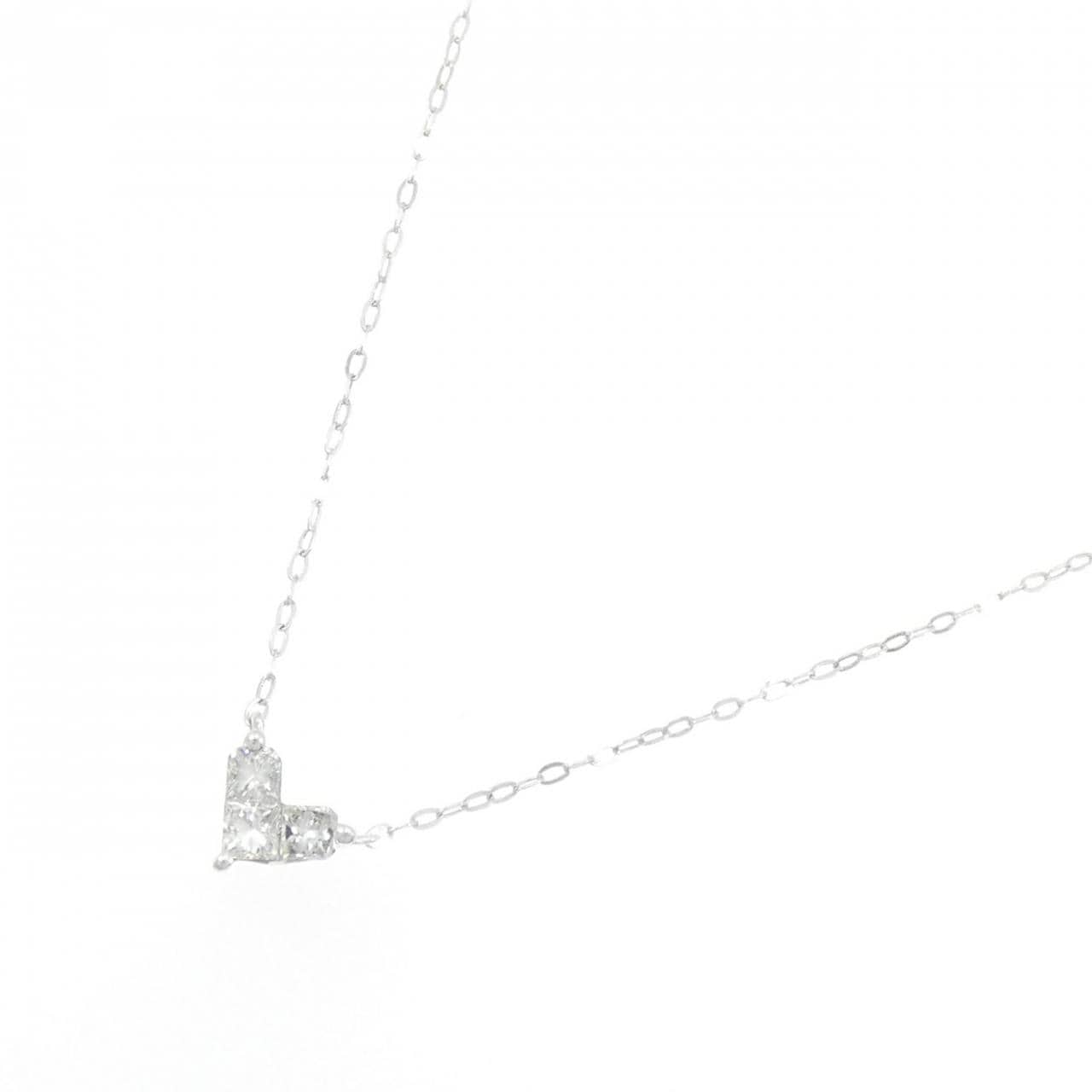 K18WG ハート ダイヤモンド ネックレス 0.25CT