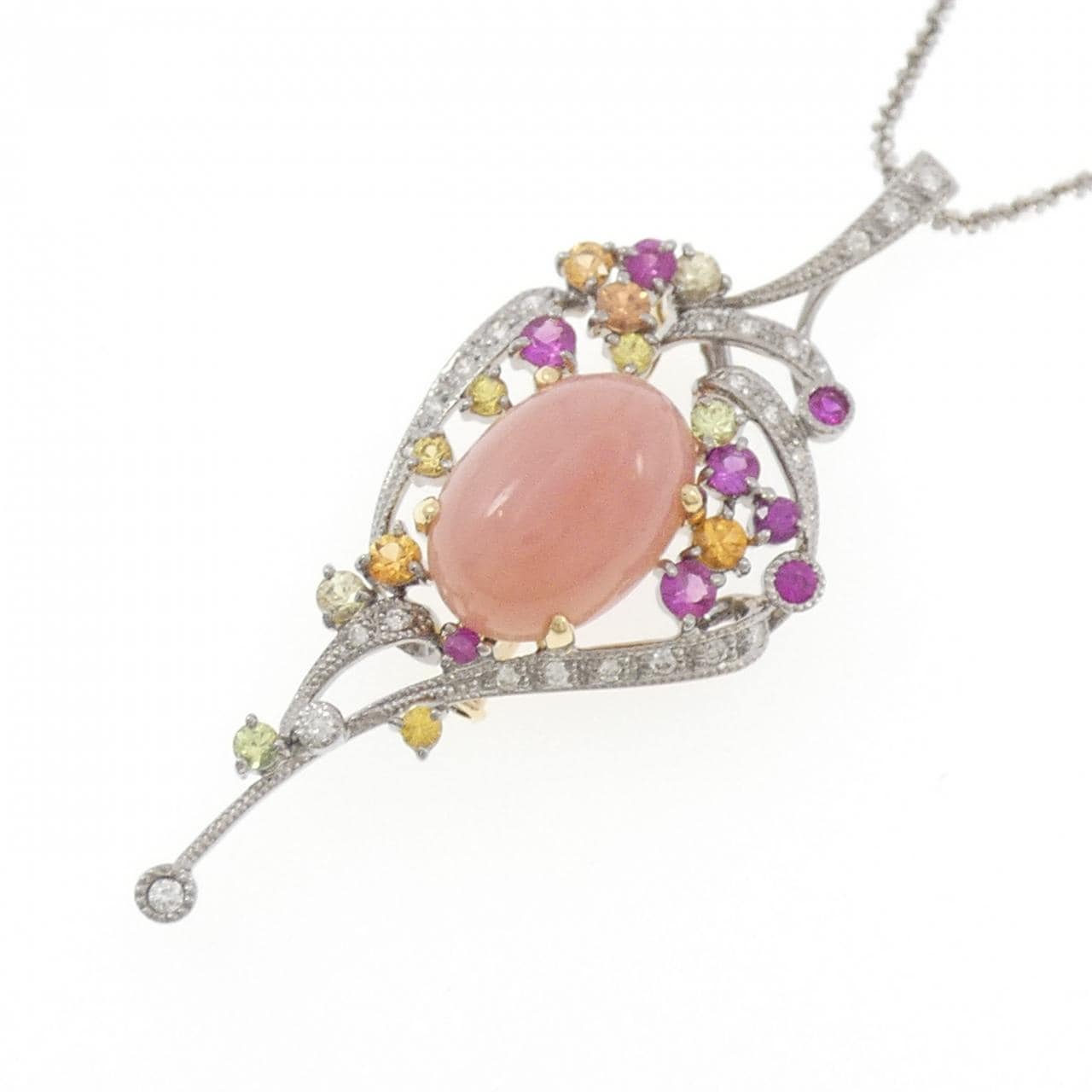 K18WG/K18/750WG オパール ネックレス 4.93CT