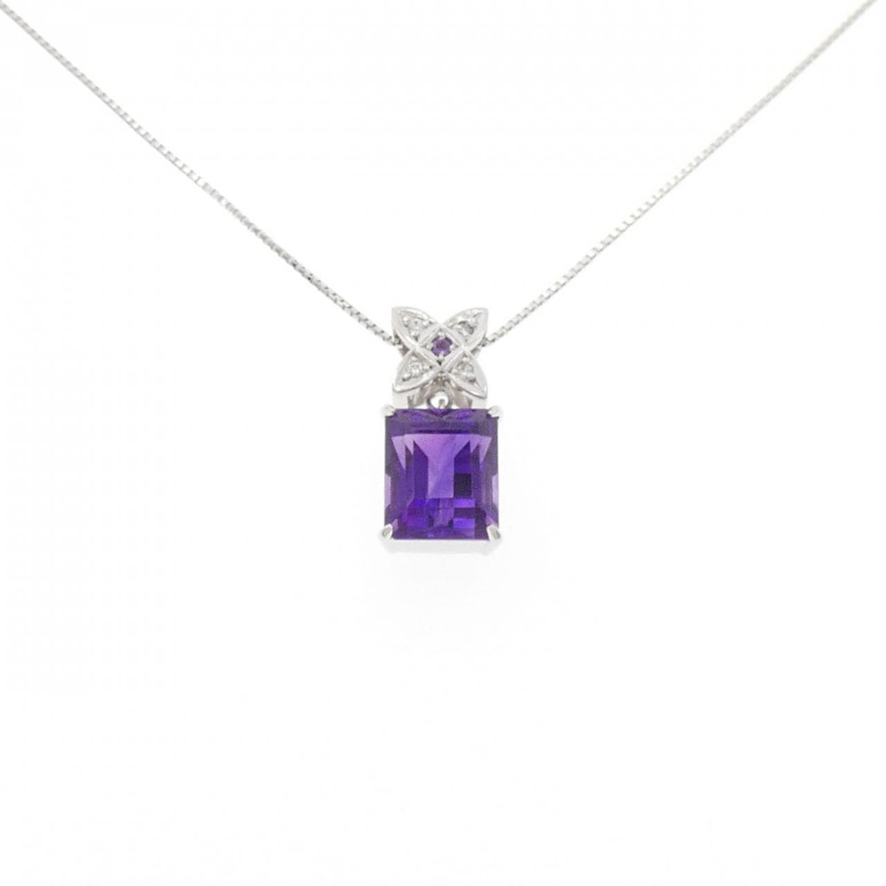 K18WG アメジスト ネックレス 3.72CT