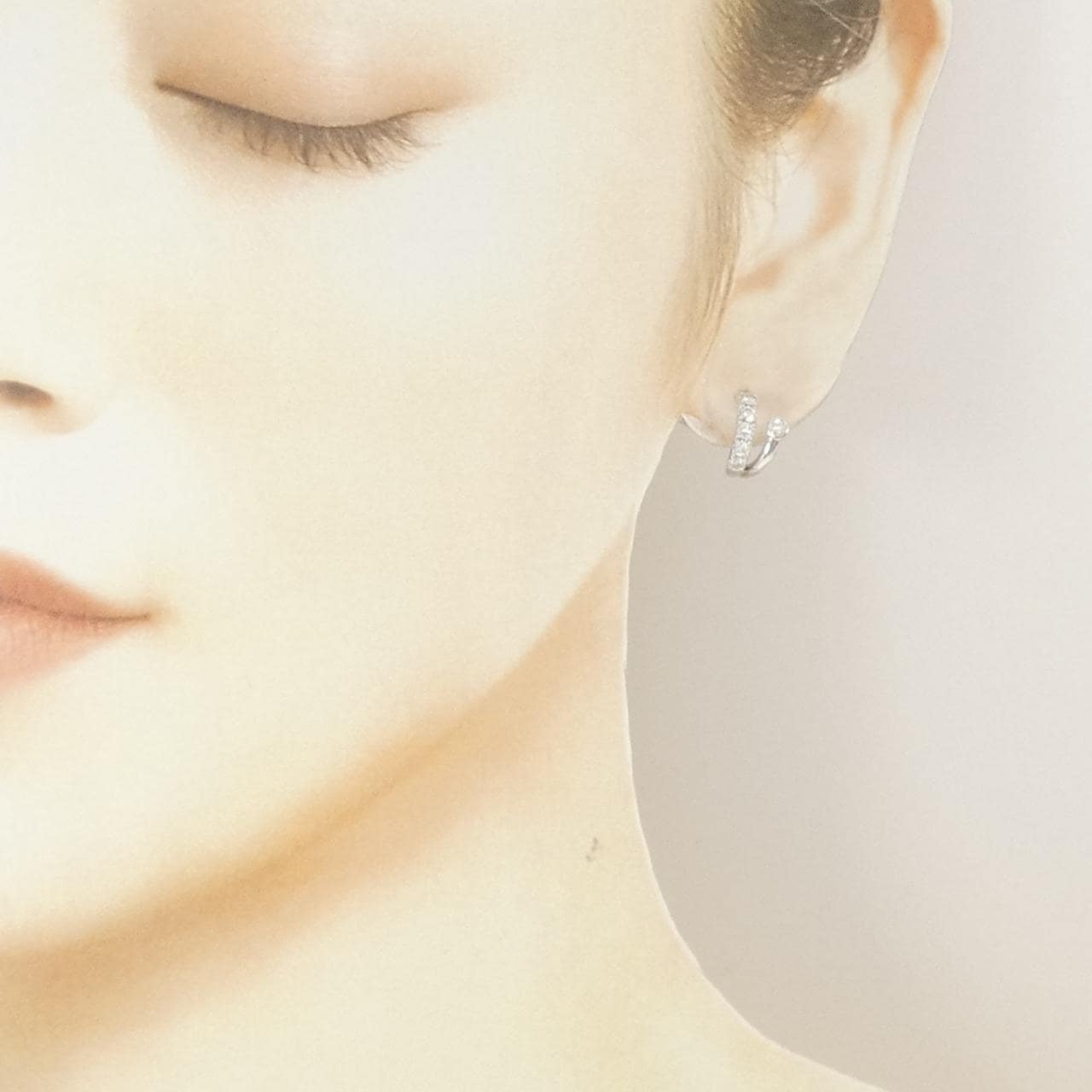 K18WG ダイヤモンド ピアス 0.40CT
