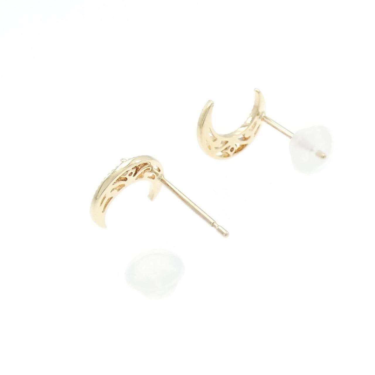 アガット ムーン ダイヤモンド ピアス