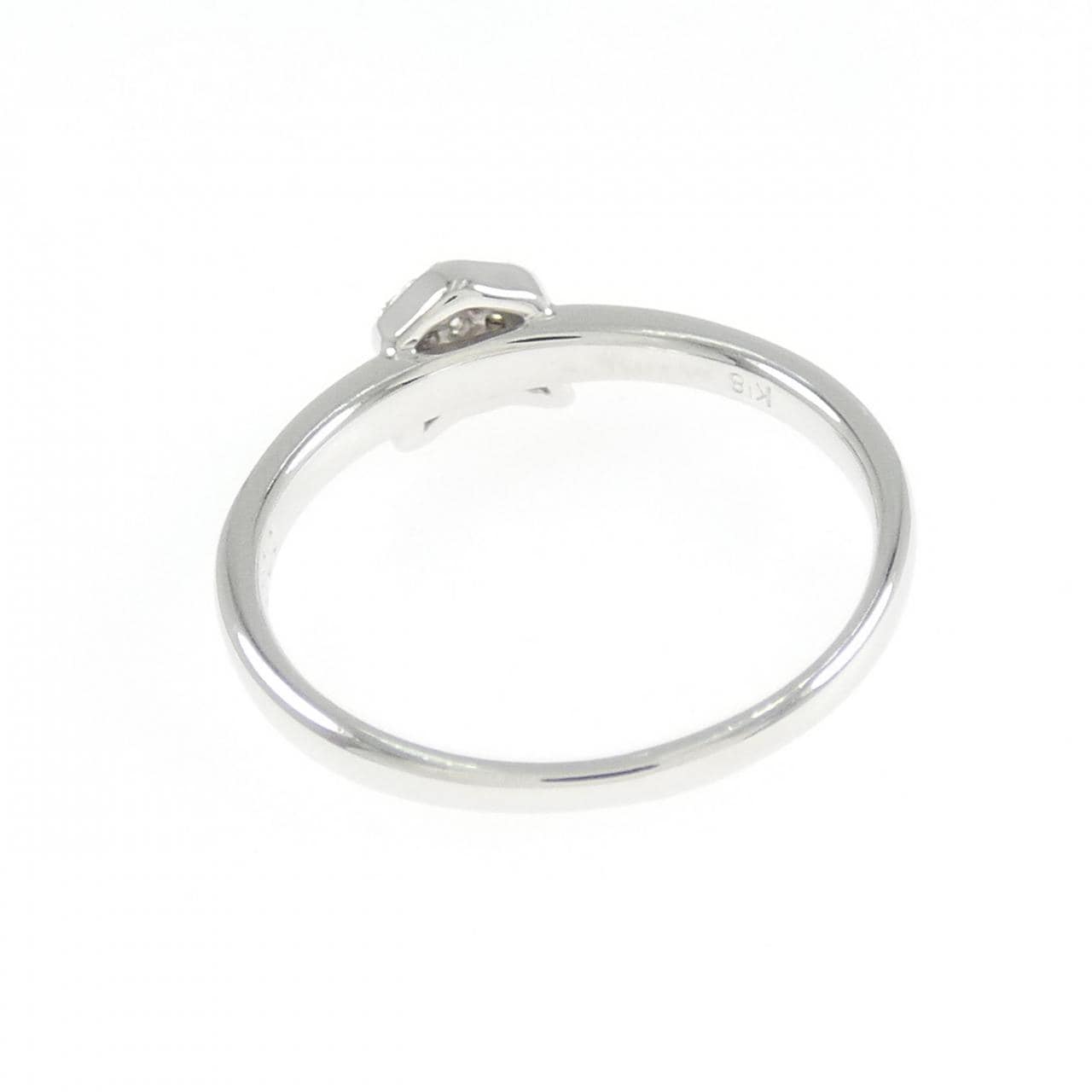 K18WG キャット ダイヤモンド リング 0.08CT