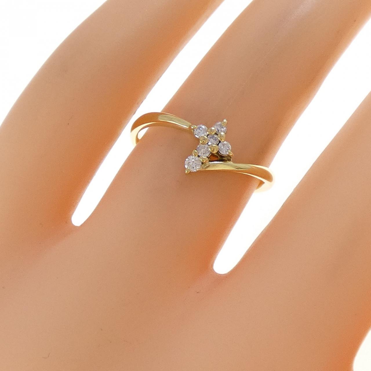 K18YG クロス ダイヤモンド リング 0.10CT