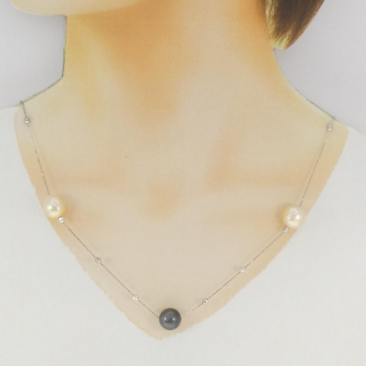 K18WG 黒蝶パール ネックレス