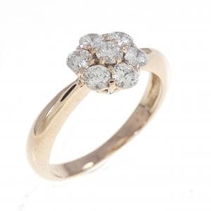 K18PG フラワー ダイヤモンド リング 0.50CT