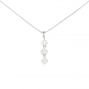 PT900/PT850 スリーストーン ダイヤモンド ネックレス 0.5CT