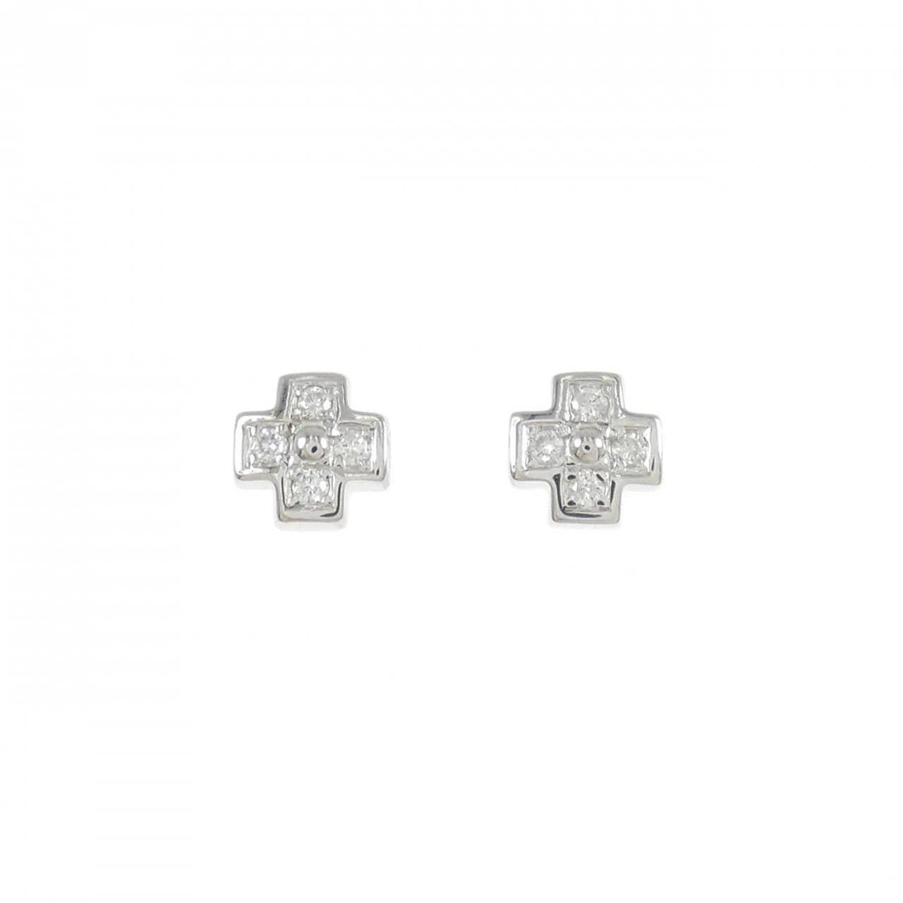 K18WG ダイヤモンド ピアス 0.08CT