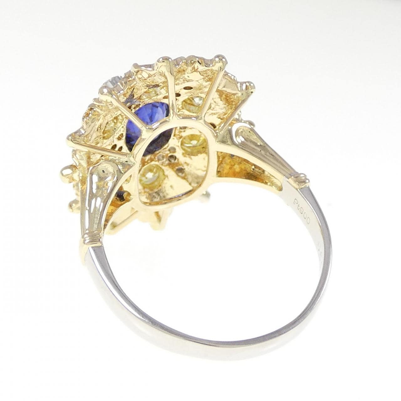 K18YG/PT900 サファイヤ リング 1.03CT