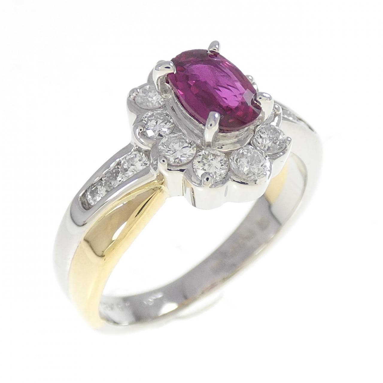 PT900/K18YG ルビー リング 0.56CT