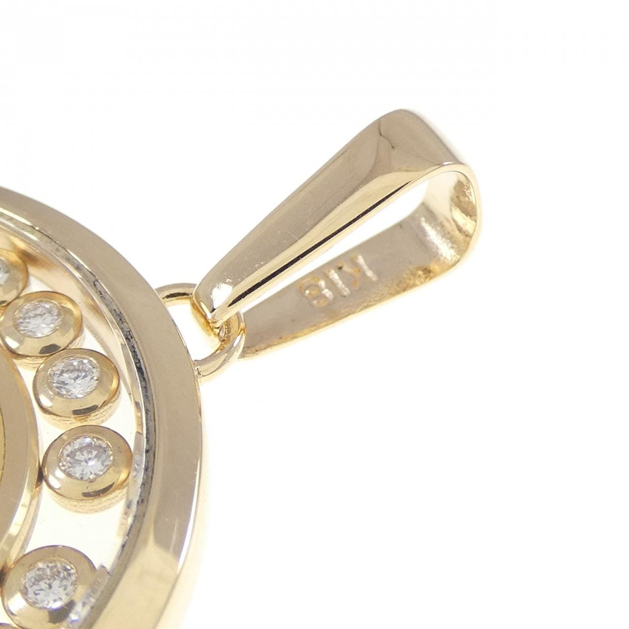 K18YG(枠) ダイヤモンド コイン ペンダント 0.39CT