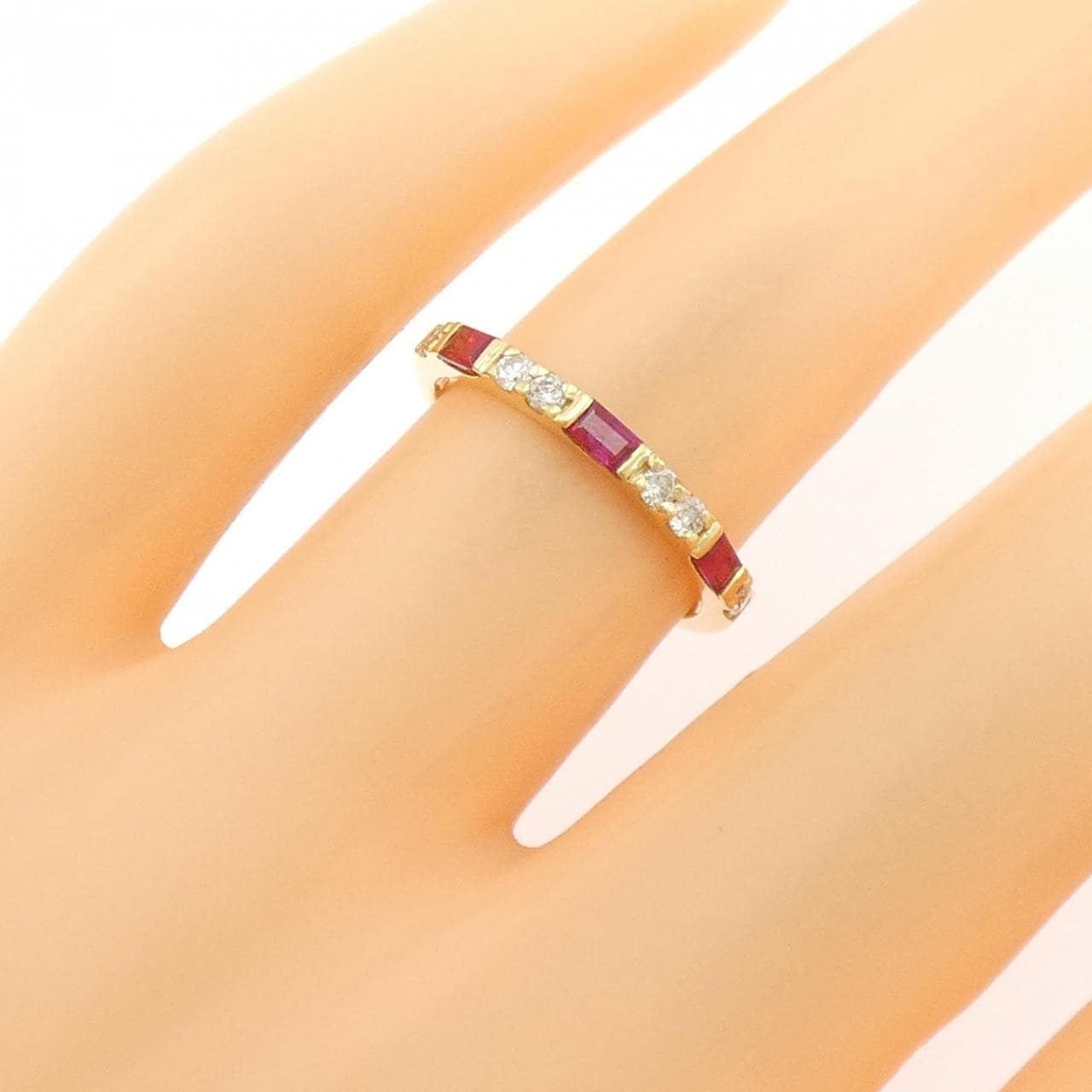 K18YG ルビー リング 0.24CT