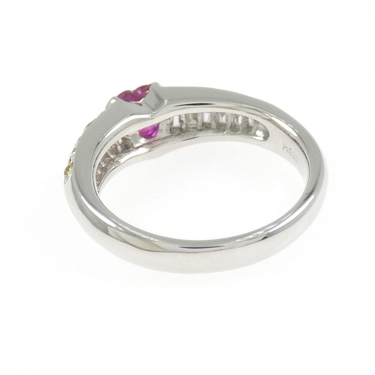 PT900 ハート ルビー リング 0.67CT