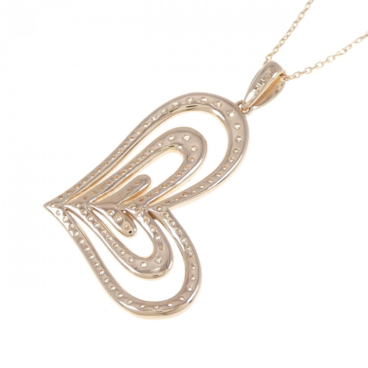 K18PG ハート ダイヤモンド ネックレス 1.00CT