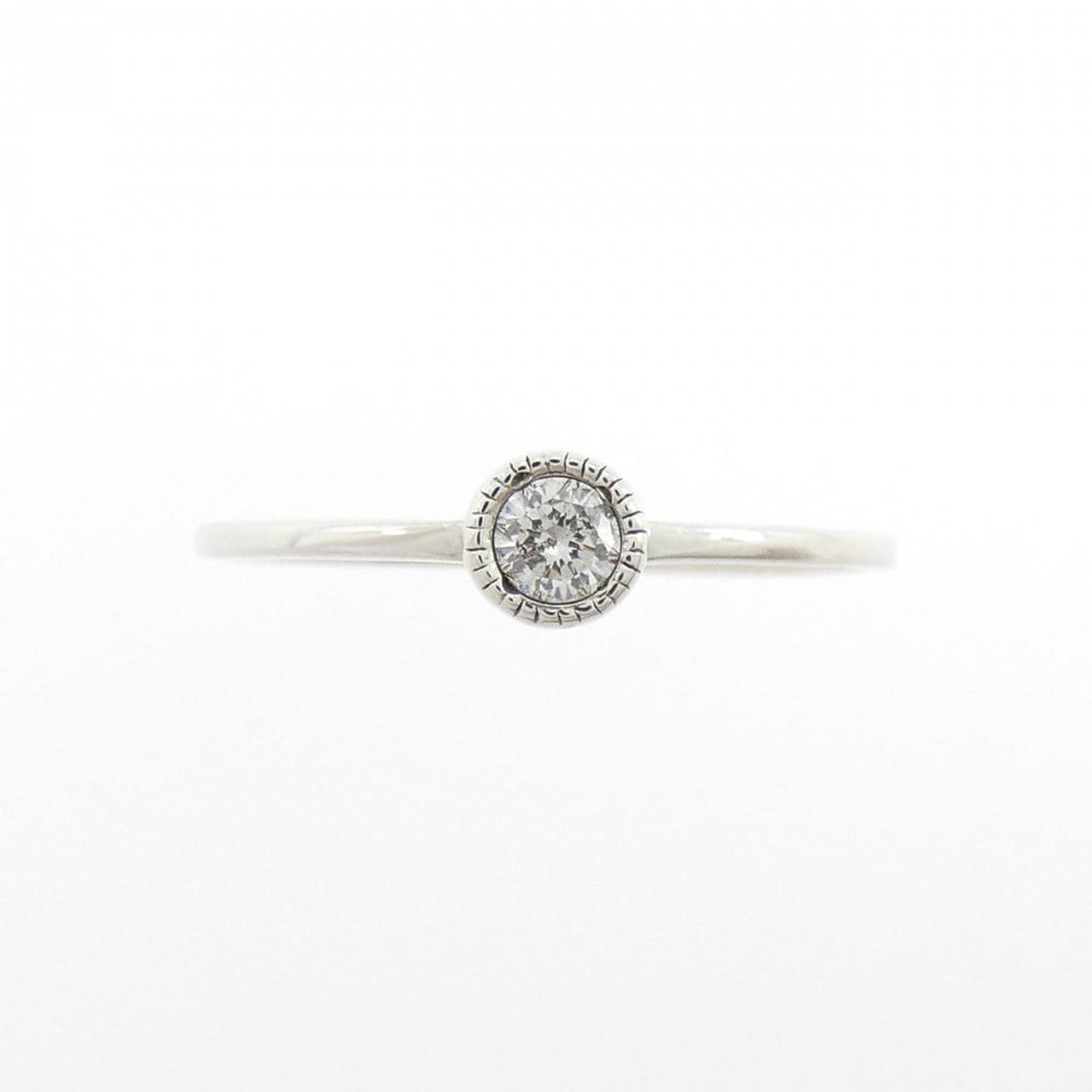 K10WG ソリティア ダイヤモンド リング 0.08CT