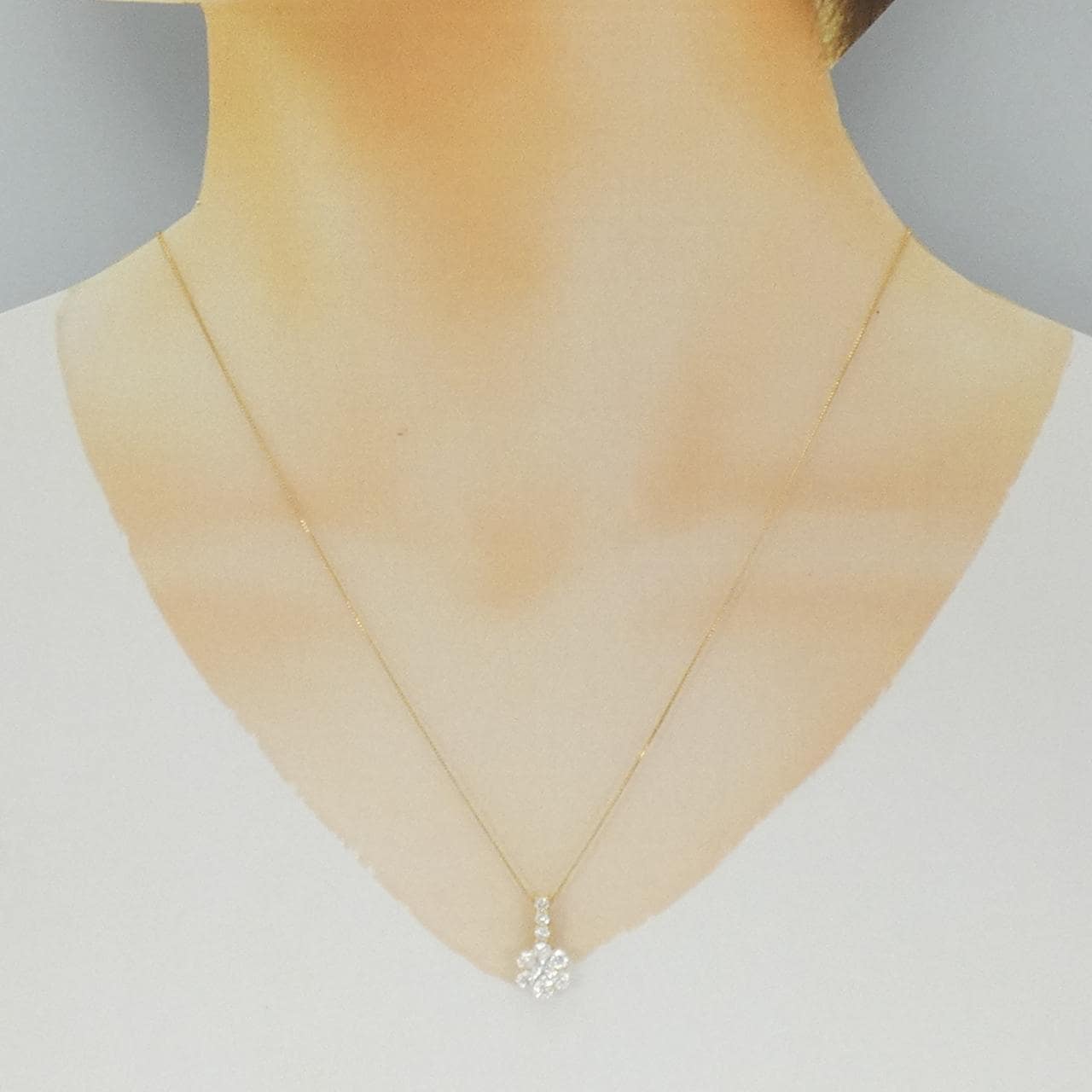 K18YG フラワー ダイヤモンド ネックレス 1.00CT