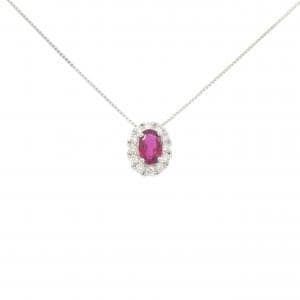 PT900/PT850 非加熱 ルビー ネックレス 0.54CT モザンビーク産