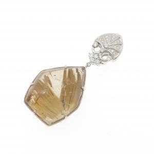 K18WG ルチルクオーツ ペンダント 67.92CT