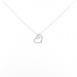 K18WG ハート ダイヤモンド ネックレス 0.03CT