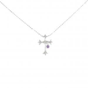K18WG クロス アメジスト ネックレス