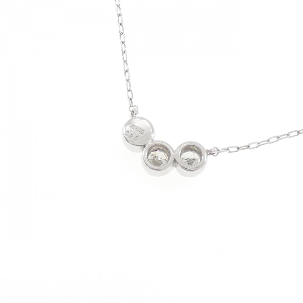 K18WG スリーストーン ダイヤモンド ネックレス 0.30CT