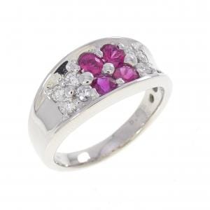 PT900 ルビー リング 0.55CT