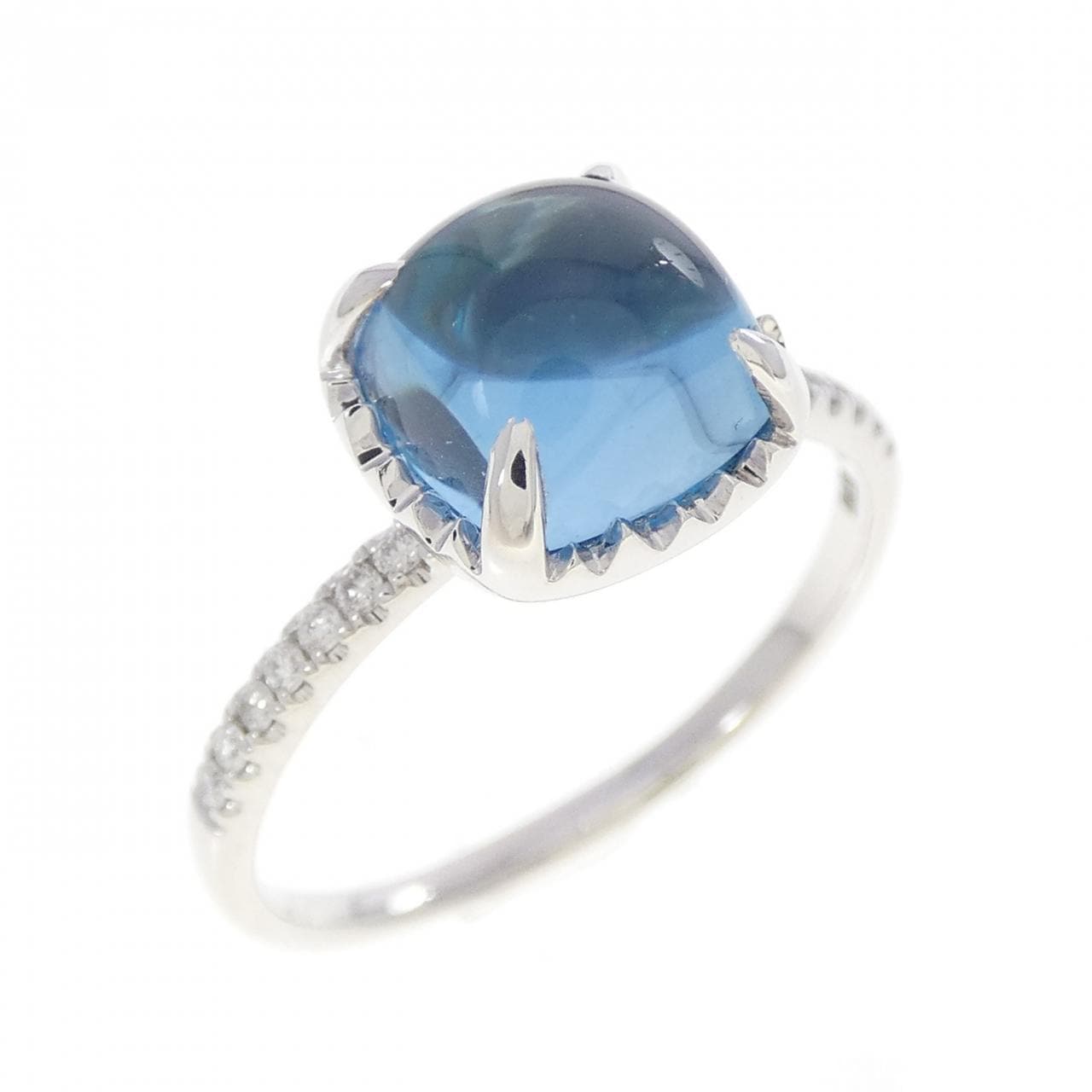 750WG ブルートパーズ リング 3.33CT