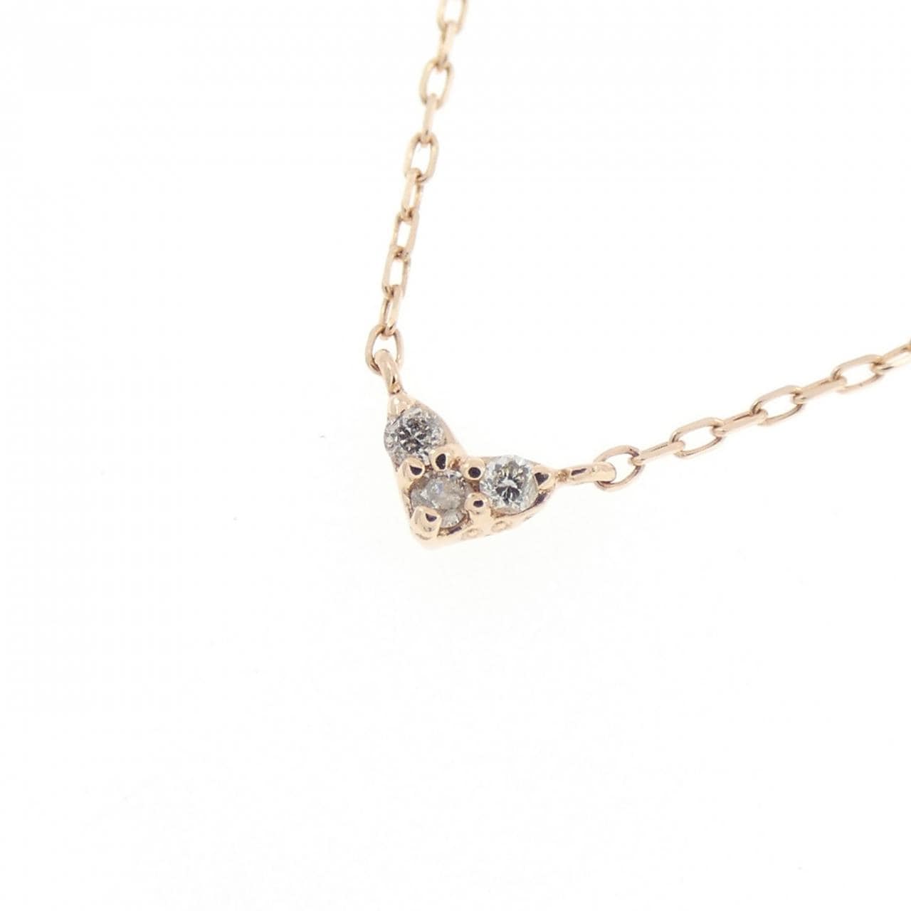 K10PG ハート ダイヤモンド ネックレス 0.02CT