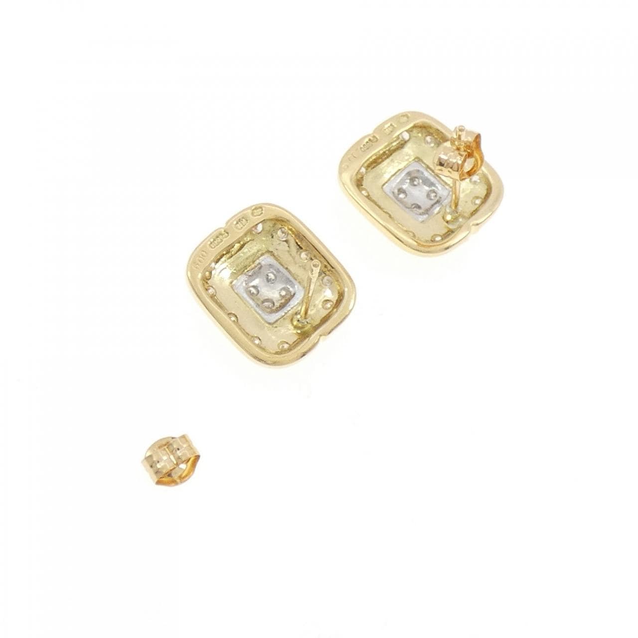 K18YG/PT850 ダイヤモンド ピアス 0.18CT