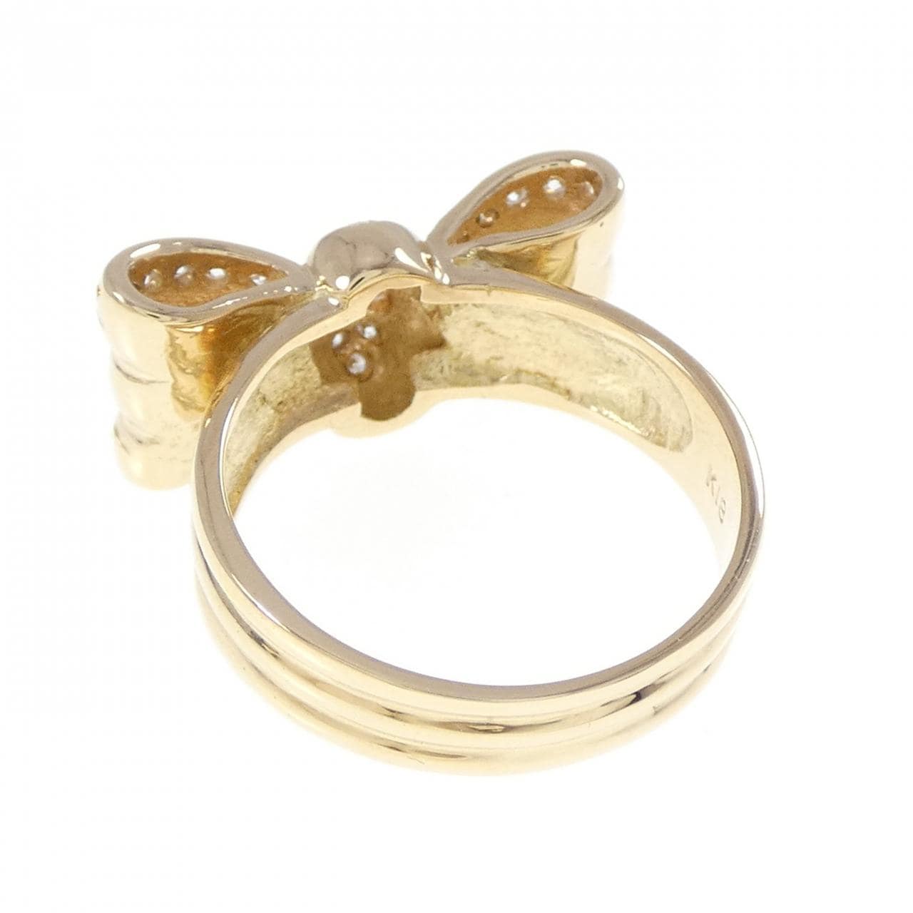 K18YG リボン ダイヤモンド リング 0.262CT