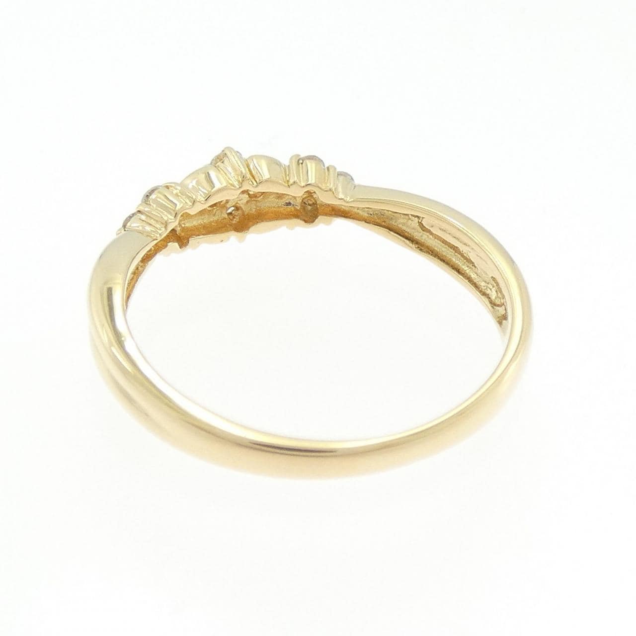 K18YG フラワー ダイヤモンド リング 0.15CT