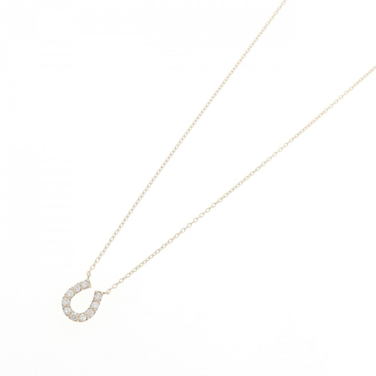 【リメイク】K10YG ホースシュー ダイヤモンド ネックレス 0.15CT