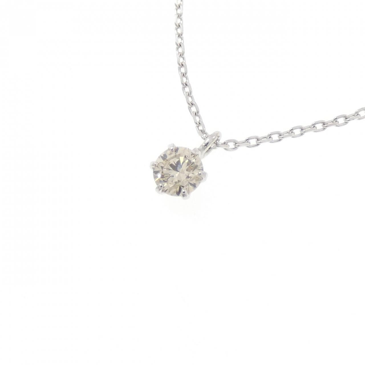 PT900/PT850 ソリティア ダイヤモンド ネックレス 0.10CT