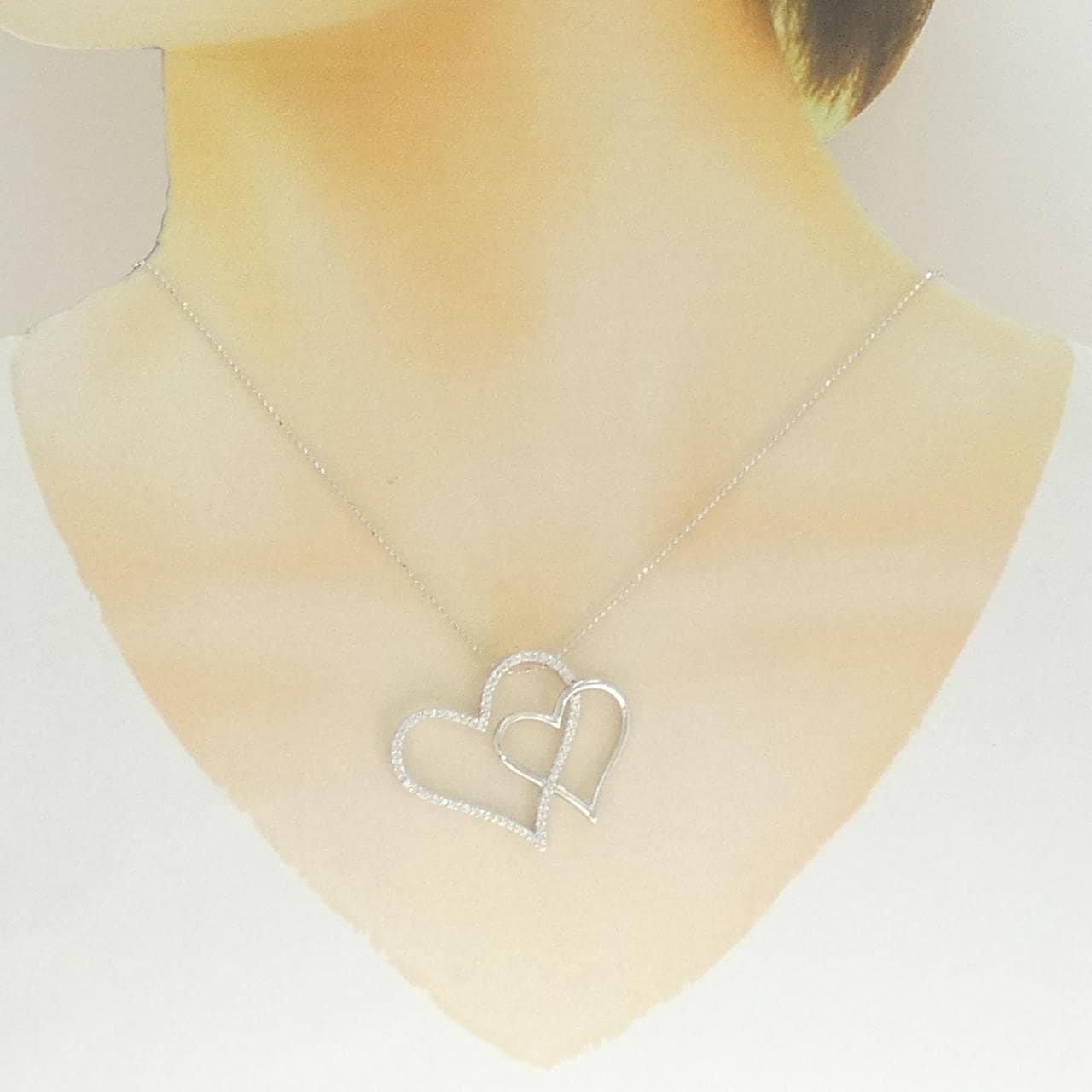 K18WG 心形鑽石項鍊 0.40CT