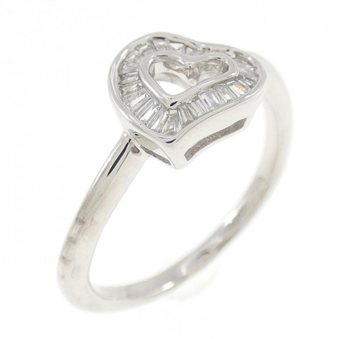 K18WG ハート ダイヤモンド リング 0.13CT
