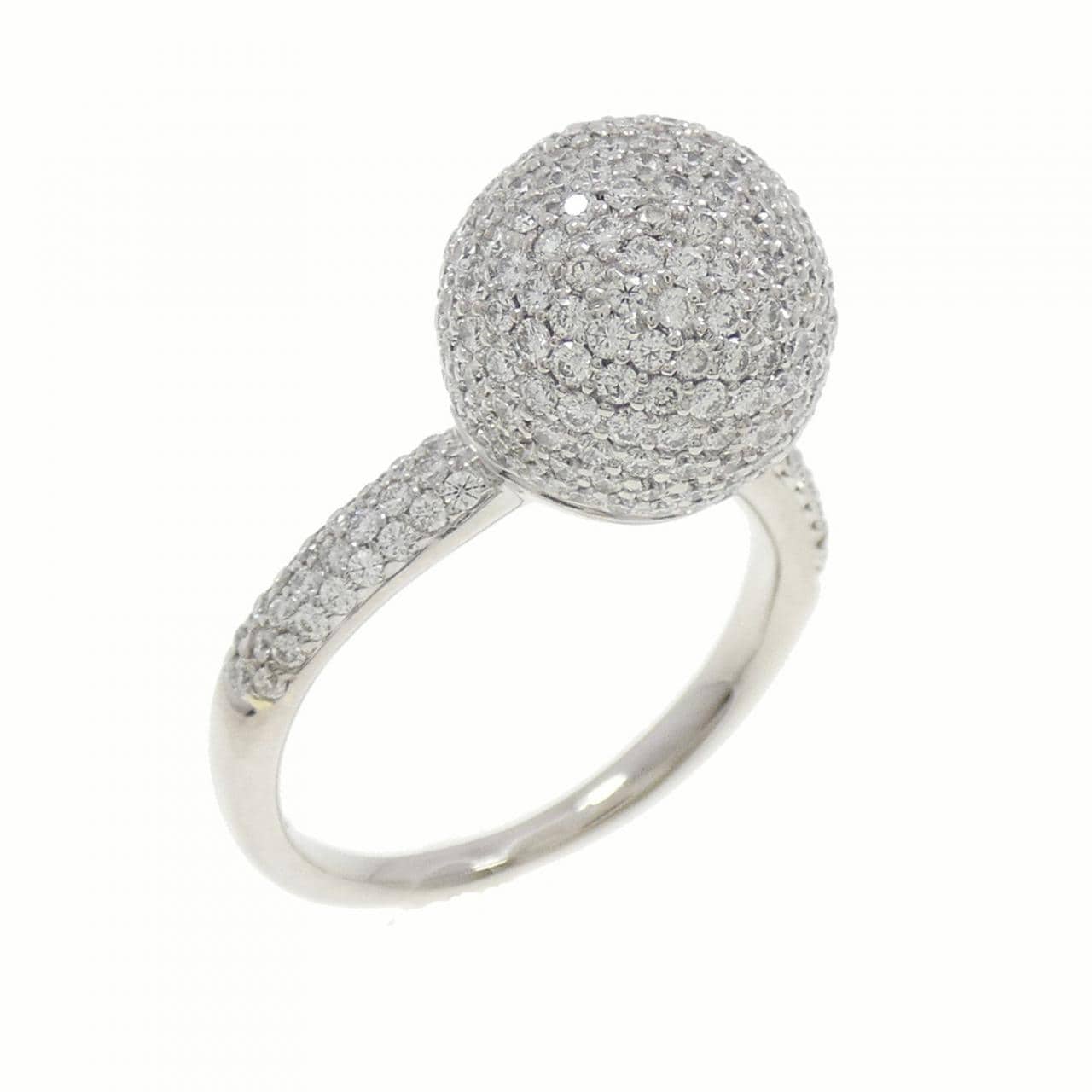 750WG パヴェ ダイヤモンド リング 1.18CT