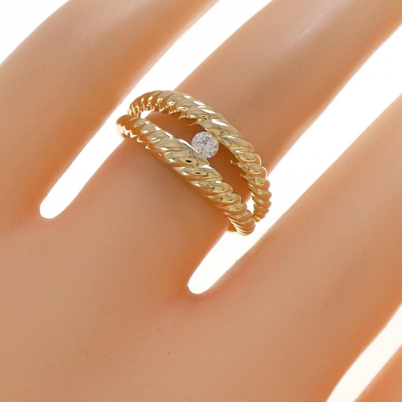K18YG ダイヤモンド リング 0.09CT