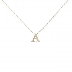 K18YG イニシャルA ダイヤモンド ネックレス